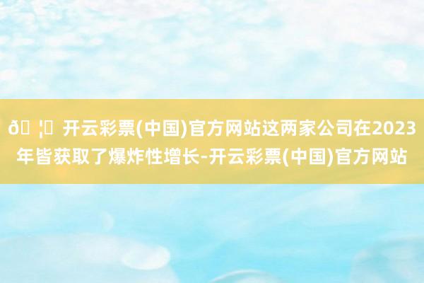 🦄开云彩票(中国)官方网站这两家公司在2023年皆获取了爆炸性增长-开云彩票(中国)官方网站