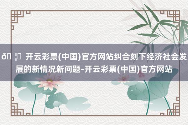 🦄开云彩票(中国)官方网站纠合刻下经济社会发展的新情况新问题-开云彩票(中国)官方网站