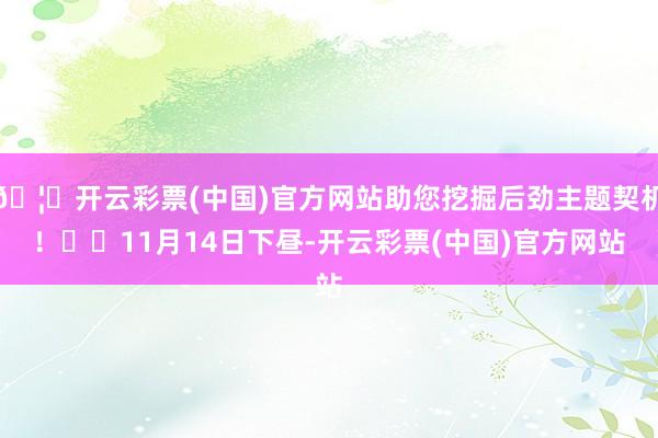 🦄开云彩票(中国)官方网站助您挖掘后劲主题契机！		11月14日下昼-开云彩票(中国)官方网站