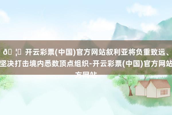 🦄开云彩票(中国)官方网站叙利亚将负重致远、坚决打击境内悉数顶点组织-开云彩票(中国)官方网站