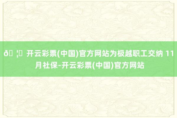 🦄开云彩票(中国)官方网站为极越职工交纳 11 月社保-开云彩票(中国)官方网站