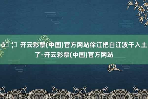 🦄开云彩票(中国)官方网站徐江把白江波干入土了-开云彩票(中国)官方网站