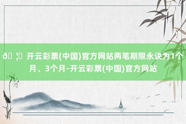 🦄开云彩票(中国)官方网站两笔期限永诀为1个月、3个月-开云彩票(中国)官方网站