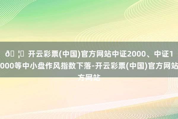 🦄开云彩票(中国)官方网站中证2000、中证1000等中小盘作风指数下落-开云彩票(中国)官方网站