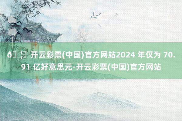 🦄开云彩票(中国)官方网站2024 年仅为 70.91 亿好意思元-开云彩票(中国)官方网站