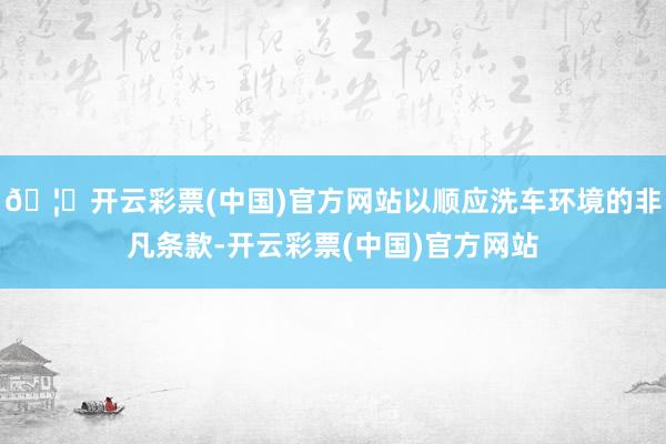 🦄开云彩票(中国)官方网站以顺应洗车环境的非凡条款-开云彩票(中国)官方网站